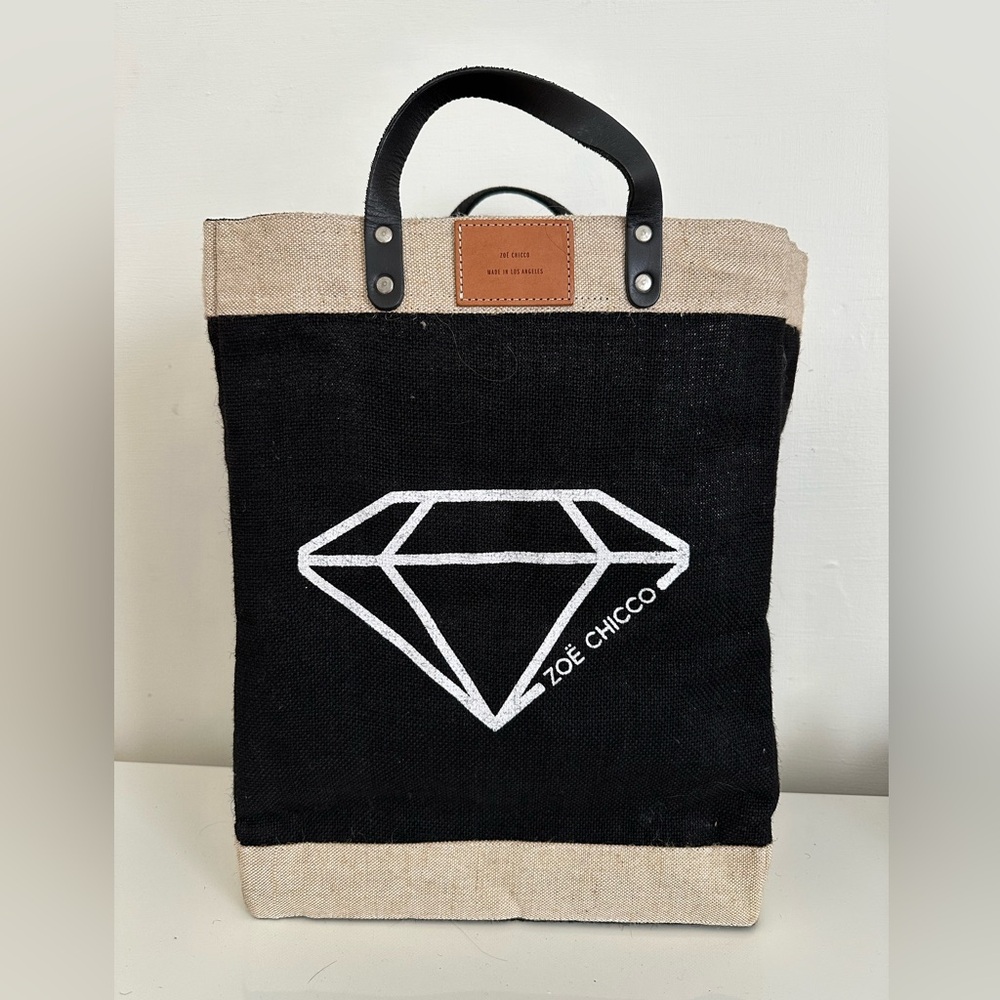Apolis Global Citizen Reusable Market Bag BD-ML03N-OS burlap leather handles